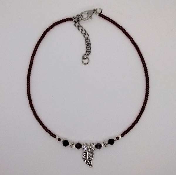 Seed Bead Anklet Red